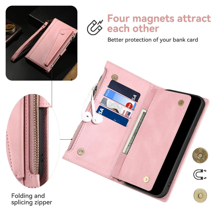 For iPhone 16 Pro ESEBLE Retro Frosted RFID Flip Leather Phone Case(Rose Gold) - free shipping - PMC TechLife - Order now!