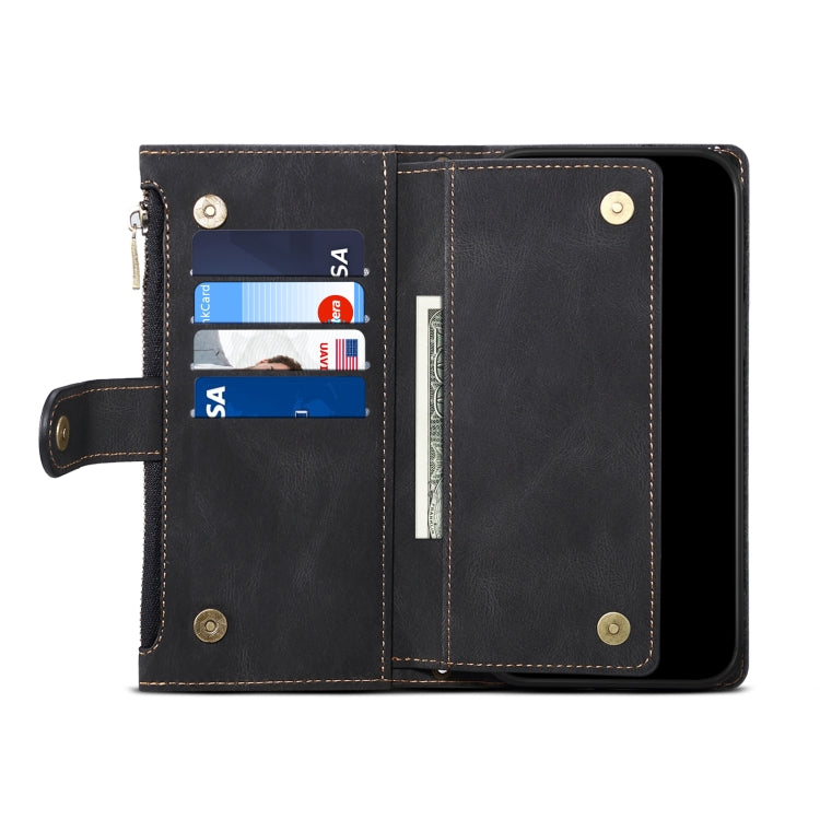 For iPhone 16 ESEBLE Retro Frosted RFID Flip Leather Phone Case(Black) - free shipping - PMC TechLife - Order now!