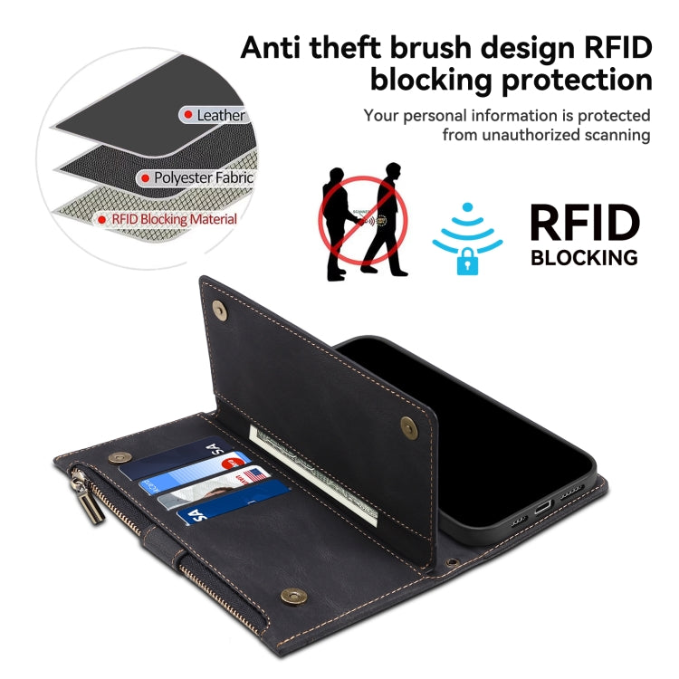 For iPhone 16 ESEBLE Retro Frosted RFID Flip Leather Phone Case(Black) - free shipping - PMC TechLife - Order now!
