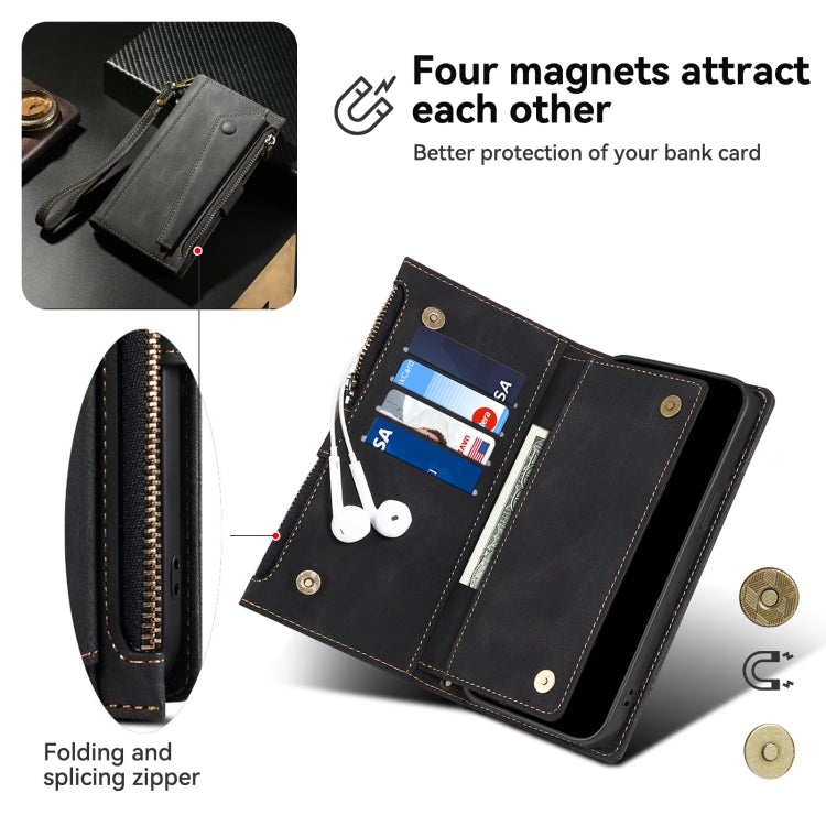 For iPhone 16 ESEBLE Retro Frosted RFID Flip Leather Phone Case(Black) - free shipping - PMC TechLife - Order now!