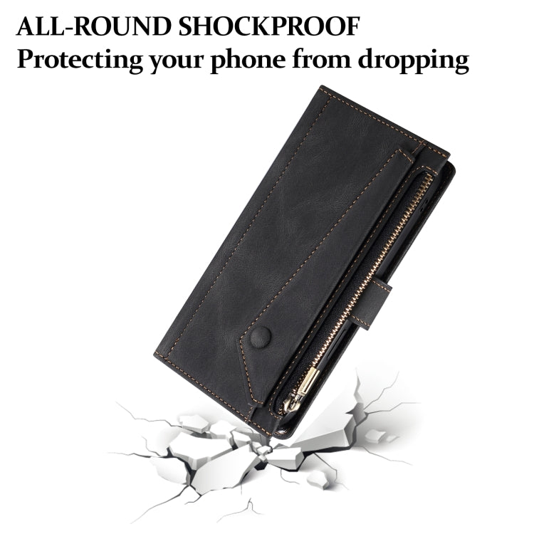For iPhone 16 ESEBLE Retro Frosted RFID Flip Leather Phone Case(Black) - free shipping - PMC TechLife - Order now!