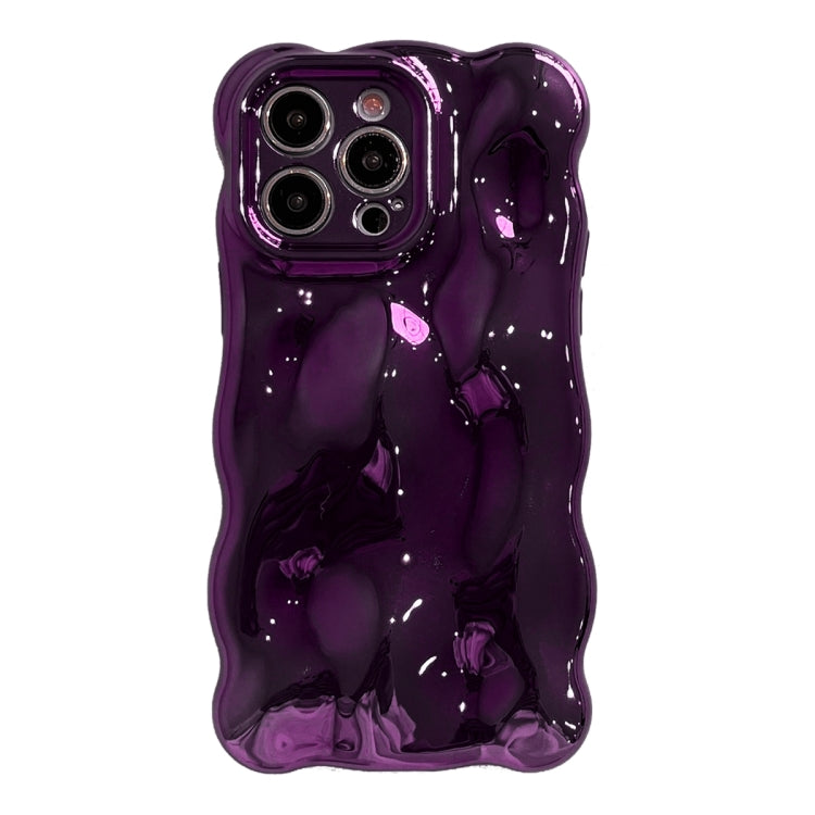 For iPhone 15 Pro Wave Bubbles TPU Phone Case(Painted Purple) - iPhone 15 Pro Cases by PMC Jewellery | Online Shopping South Africa | PMC Jewellery