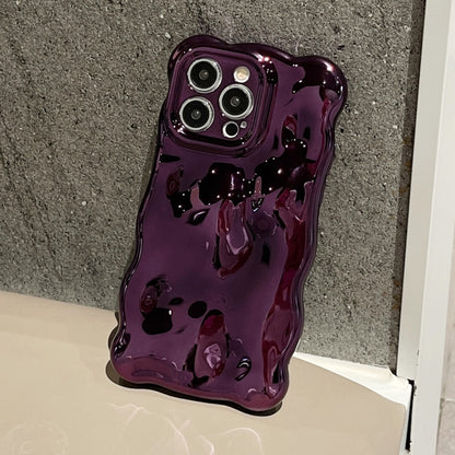 For iPhone 15 Pro Wave Bubbles TPU Phone Case(Painted Purple) - iPhone 15 Pro Cases by PMC Jewellery | Online Shopping South Africa | PMC Jewellery