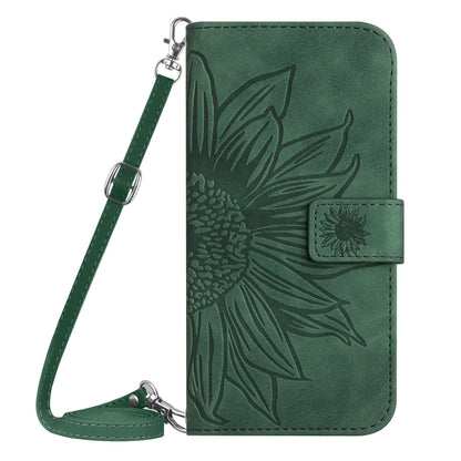 For Google Pixel 9 Skin Feel Sun Flower Embossed Flip Leather Phone Case with Lanyard(Green) - Google Cases by PMC Jewellery | Online Shopping South Africa | PMC Jewellery | Buy Now Pay Later Mobicred