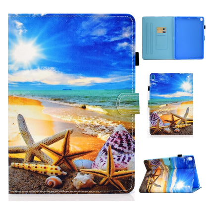 For iPad 10.2 / iPad Pro 10.5 Colored Drawing Stitching Horizontal Flip Leather Case with Holder & Card Slots & Sleep / Wake-up Function(Blue Sky Starfish) - iPad 10.2 Cases by PMC Jewellery | Online Shopping South Africa | PMC Jewellery