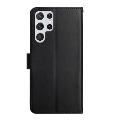 For Samsung Galaxy S24 Ultra 5G HT02 Genuine Leather Fingerprint-proof Flip Phone Case(Black) - Galaxy S24 Ultra 5G Cases by PMC Jewellery | Online Shopping South Africa | PMC Jewellery | Buy Now Pay Later Mobicred