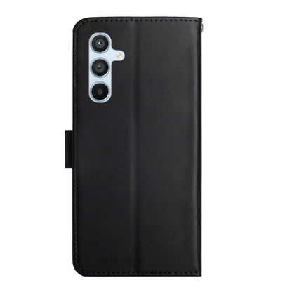 For Samsung Galaxy S24 5G HT02 Genuine Leather Fingerprint-proof Flip Phone Case(Black) - Galaxy S24 5G Cases by PMC Jewellery | Online Shopping South Africa | PMC Jewellery | Buy Now Pay Later Mobicred