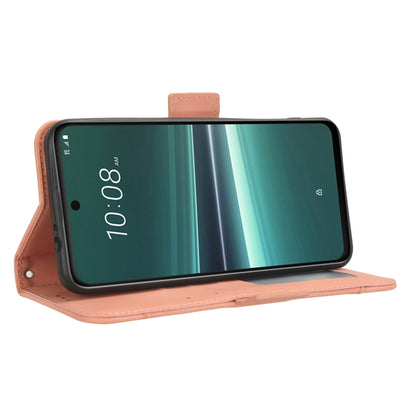 For HTC U23 / U23 Pro Skin Feel Calf Texture Card Slots Leather Phone Case(Pink) - HTC by PMC Jewellery | Online Shopping South Africa | PMC Jewellery | Buy Now Pay Later Mobicred