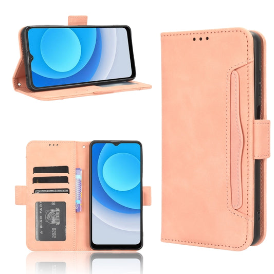 For Blackview A53 / A53 Pro Skin Feel Calf Texture Card Slots Leather Phone Case(Pink) - More Brand by PMC Jewellery | Online Shopping South Africa | PMC Jewellery