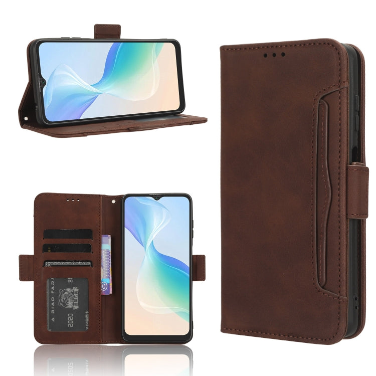 For Blackview Oscal C30 / C30 Pro Skin Feel Calf Texture Card Slots Leather Phone Case(Brown) - More Brand by PMC Jewellery | Online Shopping South Africa | PMC Jewellery