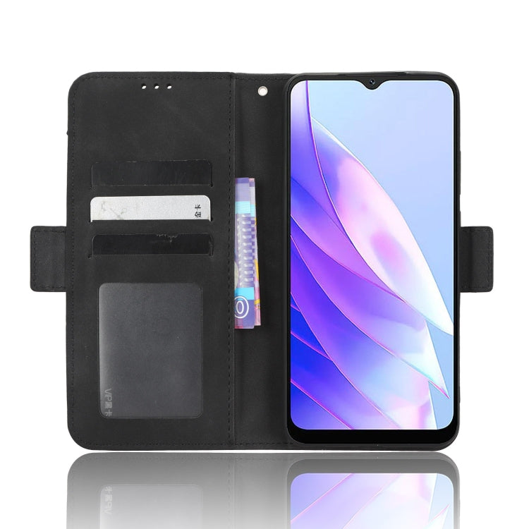 For Blackview A52 / A52 Pro Skin Feel Calf Texture Card Slots Leather Phone Case(Black) - More Brand by PMC TechLife | Online Shopping South Africa | PMC TechLife