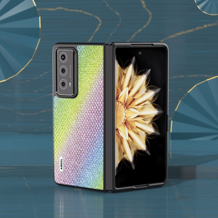 For Honor Magic V2 ABEEL Diamond Series Black Edge Phone Case(Rainbow) - Honor Cases by PMC Jewellery | Online Shopping South Africa | PMC Jewellery | Buy Now Pay Later Mobicred