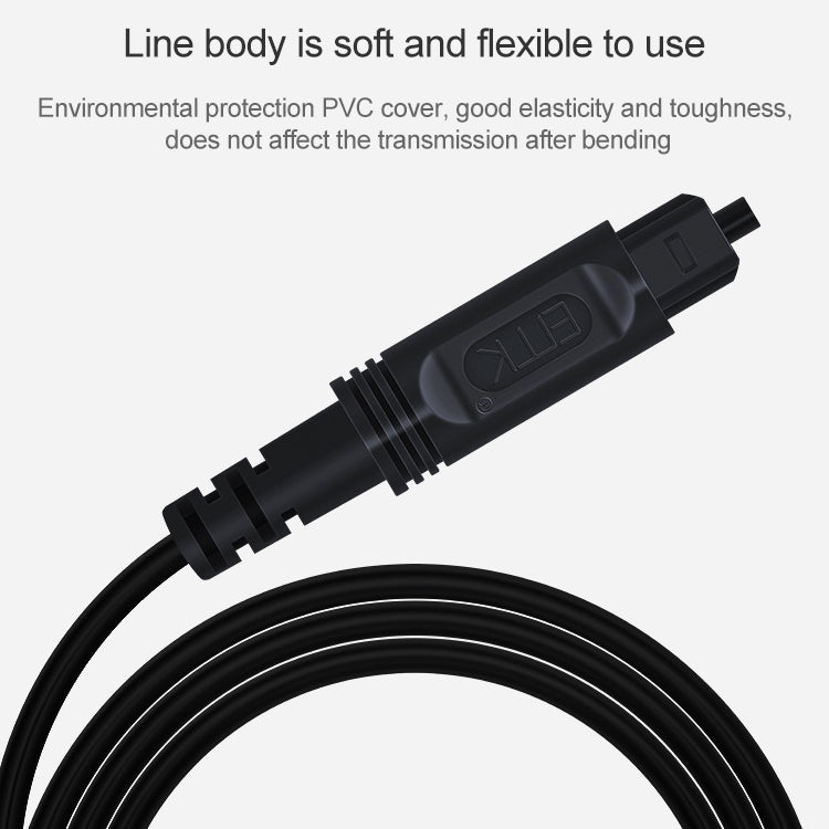 10m EMK OD4.0mm Square Port to Square Port Digital Audio Speaker Optical Fiber Connecting Cable(Black) - Audio Optical Cables by EMK | Online Shopping South Africa | PMC TechLife | Buy Now Pay Later Mobicred