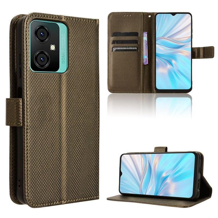 For Blackview Oscal C70 Diamond Texture Leather Phone Case(Brown) - More Brand by PMC Jewellery | Online Shopping South Africa | PMC Jewellery