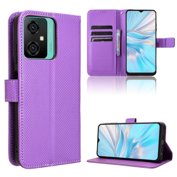 For Blackview Oscal C70 Diamond Texture Leather Phone Case(Purple) - More Brand by PMC Jewellery | Online Shopping South Africa | PMC Jewellery