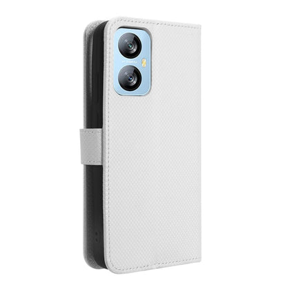 For Blackview A52 / A52 Pro Diamond Texture Leather Phone Case(White) - More Brand by PMC Jewellery | Online Shopping South Africa | PMC Jewellery