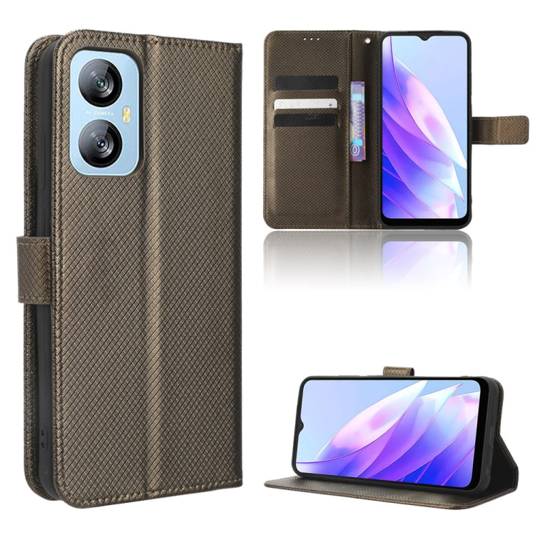 For Blackview A52 / A52 Pro Diamond Texture Leather Phone Case(Brown) - More Brand by PMC Jewellery | Online Shopping South Africa | PMC Jewellery