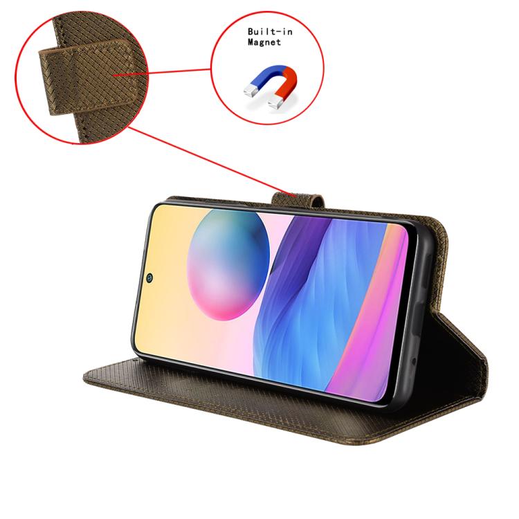 For Ulefone Note 20 Pro Diamond Texture Leather Phone Case(Brown) - Ulefone Cases by PMC TechLife | Online Shopping South Africa | PMC TechLife | Buy Now Pay Later Mobicred