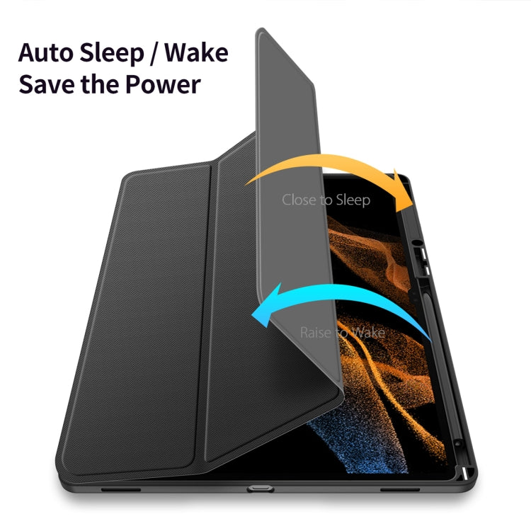 For Samsung Galaxy Tab S9 Ultra DUX DUCIS TOBY Series Antiskid Leather Tablet Case with Sleep / Wake-up Function(Black) - Galaxy Tab S9 Ultra Cases by DUX DUCIS | Online Shopping South Africa | PMC Jewellery | Buy Now Pay Later Mobicred