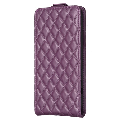 For iPhone 16 Pro Max Diamond Lattice Vertical Flip Leather Phone Case(Dark Purple) - iPhone 16 Pro Max Cases by PMC Jewellery | Online Shopping South Africa | PMC Jewellery | Buy Now Pay Later Mobicred