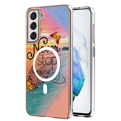 For Samsung Galaxy S21 FE 5G Marble Pattern Dual-side IMD Magsafe TPU Phone Case(Dream Butterfly) - Galaxy Phone Cases by PMC Jewellery | Online Shopping South Africa | PMC Jewellery