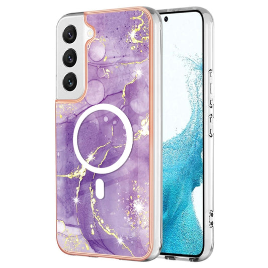 For Samsung Galaxy S22+ 5G Marble Pattern Dual-side IMD Magsafe TPU Phone Case(Purple 002) - Galaxy S22+ 5G Cases by PMC Jewellery | Online Shopping South Africa | PMC Jewellery