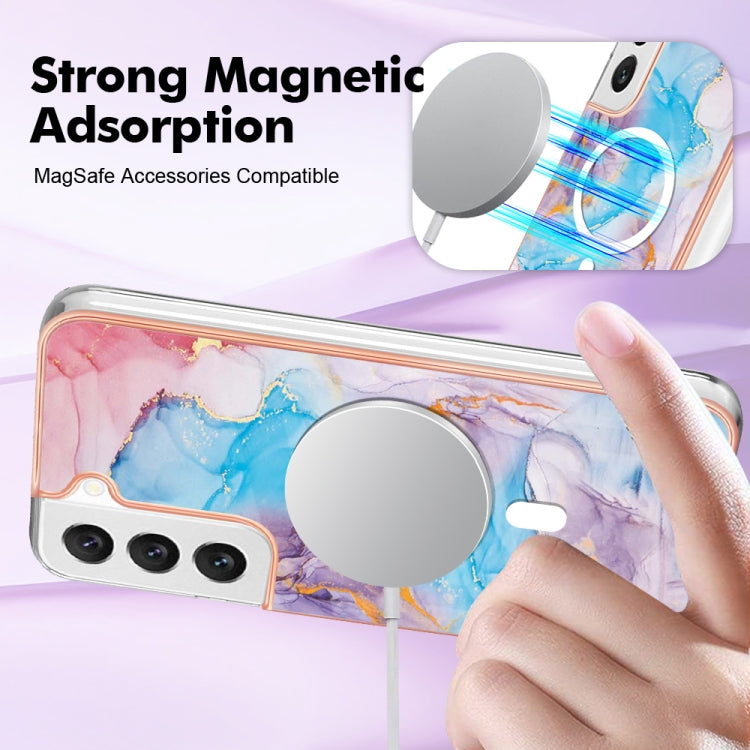 For Samsung Galaxy S23 5G Marble Pattern Dual-side IMD Magsafe TPU Phone Case(Blue Marble) - Galaxy S23 5G Cases by PMC TechLife | Online Shopping South Africa | PMC TechLife
