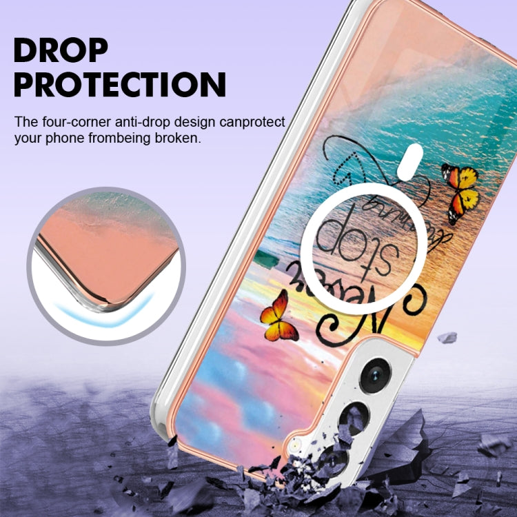 For Samsung Galaxy S23+ 5G Marble Pattern Dual-side IMD Magsafe TPU Phone Case(Dream Butterfly) - Galaxy S23+ 5G Cases by PMC Jewellery | Online Shopping South Africa | PMC Jewellery