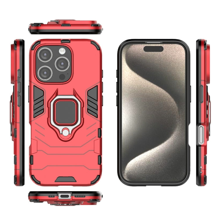 For iPhone 16 Pro Shockproof PC + TPU Holder Phone Case(Red) - iPhone 16 Pro Cases by PMC Jewellery | Online Shopping South Africa | PMC Jewellery | Buy Now Pay Later Mobicred