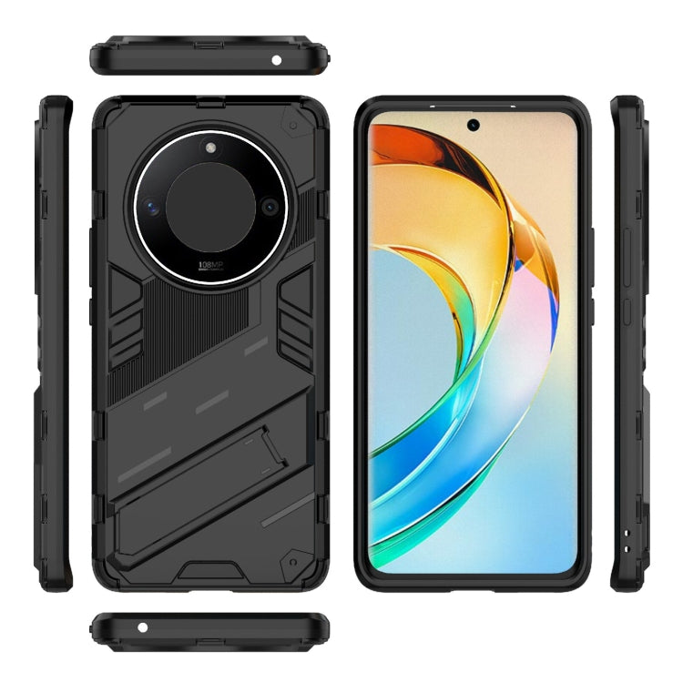 For Honor X50 5G Global / X9B Punk Armor 2 in 1 PC + TPU Phone Case with Holder(Black) - Honor Cases by PMC Jewellery | Online Shopping South Africa | PMC Jewellery | Buy Now Pay Later Mobicred