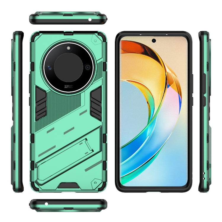 For Honor X50 5G Global / X9B Punk Armor 2 in 1 PC + TPU Phone Case with Holder(Green) - Honor Cases by PMC Jewellery | Online Shopping South Africa | PMC Jewellery | Buy Now Pay Later Mobicred