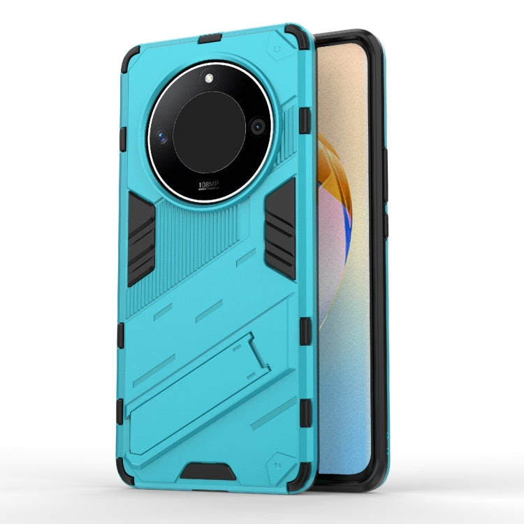 For Honor X50 5G Global / X9B Punk Armor 2 in 1 PC + TPU Phone Case with Holder(Blue) - Honor Cases by PMC Jewellery | Online Shopping South Africa | PMC Jewellery | Buy Now Pay Later Mobicred