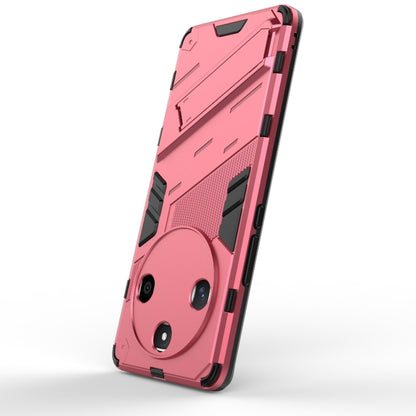 For Honor X50 5G Global / X9B Punk Armor 2 in 1 PC + TPU Phone Case with Holder(Light Red) - Honor Cases by PMC Jewellery | Online Shopping South Africa | PMC Jewellery | Buy Now Pay Later Mobicred