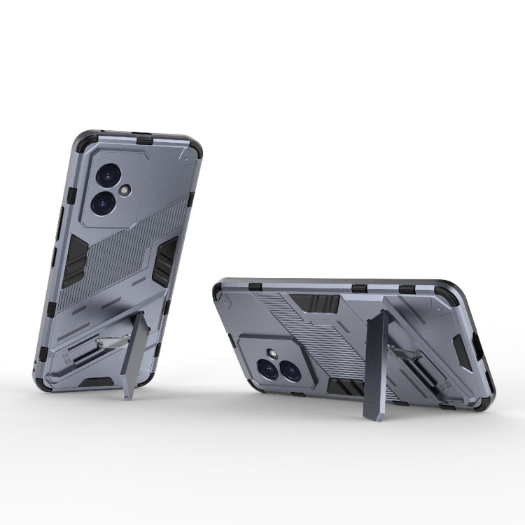 For Honor 100 5G Punk Armor 2 in 1 PC + TPU Phone Case with Holder(Grey) - Honor Cases by PMC Jewellery | Online Shopping South Africa | PMC Jewellery | Buy Now Pay Later Mobicred