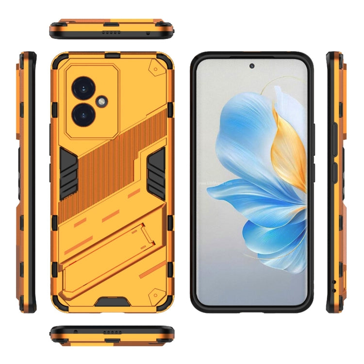 For Honor 100 5G Punk Armor 2 in 1 PC + TPU Phone Case with Holder(Orange) - Honor Cases by PMC Jewellery | Online Shopping South Africa | PMC Jewellery | Buy Now Pay Later Mobicred