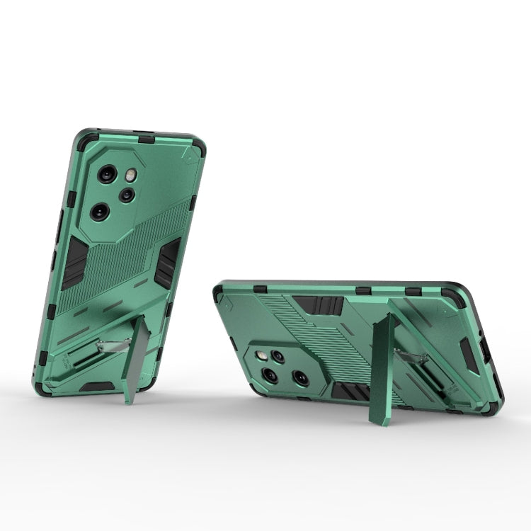 For Honor 100 Pro 5G Punk Armor 2 in 1 PC + TPU Phone Case with Holder(Green) - Honor Cases by PMC Jewellery | Online Shopping South Africa | PMC Jewellery | Buy Now Pay Later Mobicred