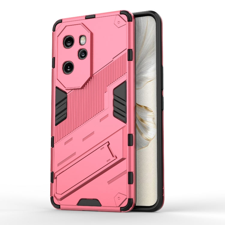 For Honor 100 Pro 5G Punk Armor 2 in 1 PC + TPU Phone Case with Holder(Light Red) - Honor Cases by PMC Jewellery | Online Shopping South Africa | PMC Jewellery | Buy Now Pay Later Mobicred