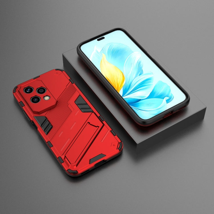 For Honor 200 Lite Global Punk Armor 2 in 1 PC + TPU Phone Case with Holder(Red) - Honor Cases by PMC Jewellery | Online Shopping South Africa | PMC Jewellery | Buy Now Pay Later Mobicred