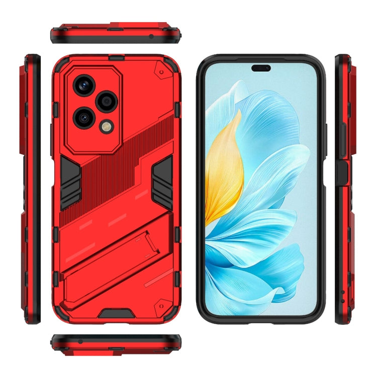 For Honor 200 Lite Global Punk Armor 2 in 1 PC + TPU Phone Case with Holder(Red) - Honor Cases by PMC Jewellery | Online Shopping South Africa | PMC Jewellery | Buy Now Pay Later Mobicred