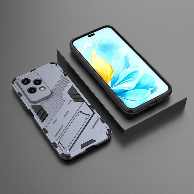 For Honor 200 Lite Global Punk Armor 2 in 1 PC + TPU Phone Case with Holder(Grey) - Honor Cases by PMC Jewellery | Online Shopping South Africa | PMC Jewellery | Buy Now Pay Later Mobicred