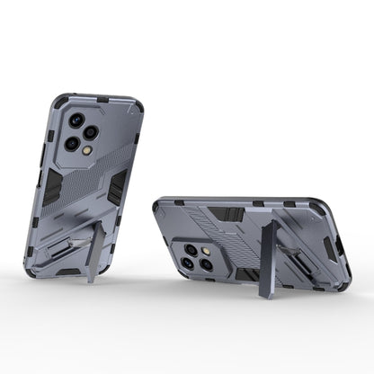 For Honor 200 Lite Global Punk Armor 2 in 1 PC + TPU Phone Case with Holder(Grey) - Honor Cases by PMC Jewellery | Online Shopping South Africa | PMC Jewellery | Buy Now Pay Later Mobicred