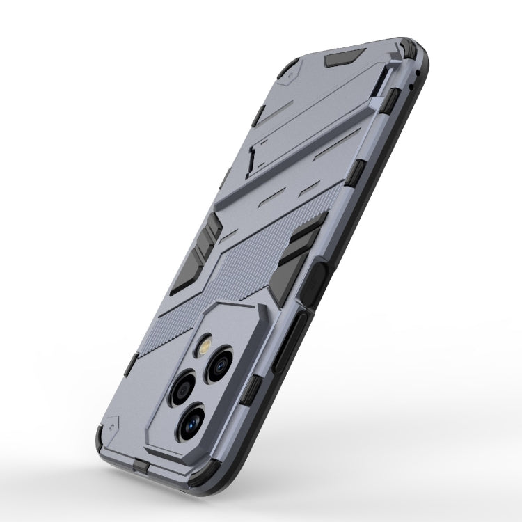 For Honor 200 Lite Global Punk Armor 2 in 1 PC + TPU Phone Case with Holder(Grey) - Honor Cases by PMC Jewellery | Online Shopping South Africa | PMC Jewellery | Buy Now Pay Later Mobicred