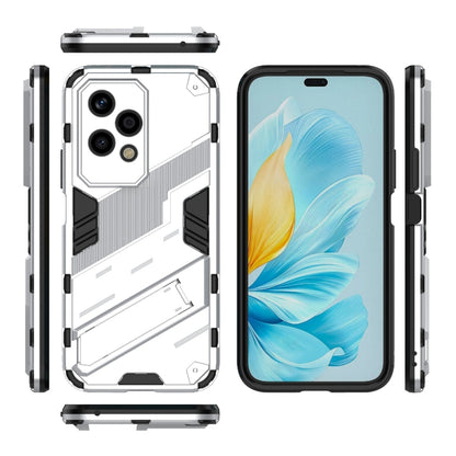 For Honor 200 Lite Global Punk Armor 2 in 1 PC + TPU Phone Case with Holder(White) - Honor Cases by PMC Jewellery | Online Shopping South Africa | PMC Jewellery | Buy Now Pay Later Mobicred