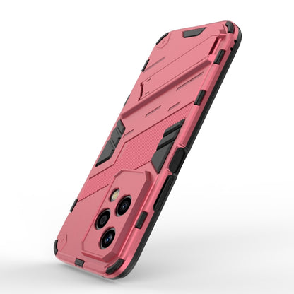 For Honor 200 Lite Global Punk Armor 2 in 1 PC + TPU Phone Case with Holder(Light Red) - Honor Cases by PMC Jewellery | Online Shopping South Africa | PMC Jewellery | Buy Now Pay Later Mobicred