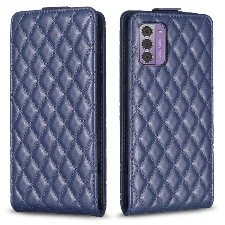 For Nokia G42 5G Diamond Lattice Vertical Flip Leather Phone Case(Blue) - Nokia Cases by PMC Jewellery | Online Shopping South Africa | PMC Jewellery