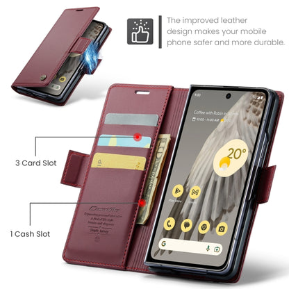 For Google Pixel Fold CaseMe 023 Butterfly Buckle Litchi Texture RFID Anti-theft Leather Phone Case(Wine Red) - Google Cases by CaseMe | Online Shopping South Africa | PMC Jewellery | Buy Now Pay Later Mobicred