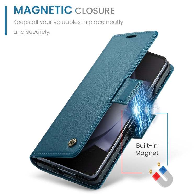 For Samsung Galaxy Z Fold5 CaseMe 023 Butterfly Buckle Litchi Texture RFID Anti-theft Leather Phone Case(Blue) - Galaxy Z Fold5 Cases by CaseMe | Online Shopping South Africa | PMC Jewellery