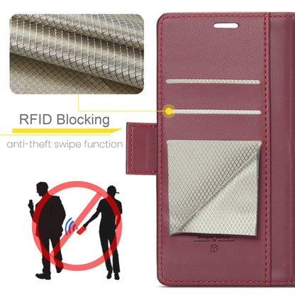 For Samsung Galaxy Z Fold6 5G CaseMe 023 Butterfly Buckle Litchi Texture RFID Anti-theft Leather Phone Case(Wine Red) - Galaxy Z Fold6 5G Cases by CaseMe | Online Shopping South Africa | PMC Jewellery | Buy Now Pay Later Mobicred