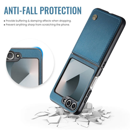 For Samsung Galaxy Z Flip6 5G CaseMe 023 Butterfly Buckle Litchi Texture RFID Anti-theft Leather Phone Case(Blue) - Galaxy Z Flip6 5G Cases by CaseMe | Online Shopping South Africa | PMC Jewellery | Buy Now Pay Later Mobicred