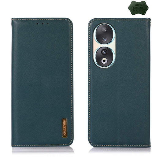 For Honor 90 KHAZNEH Nappa Top Layer Cowhide Leather Phone Case(Green) - Honor Cases by PMC Jewellery | Online Shopping South Africa | PMC Jewellery | Buy Now Pay Later Mobicred